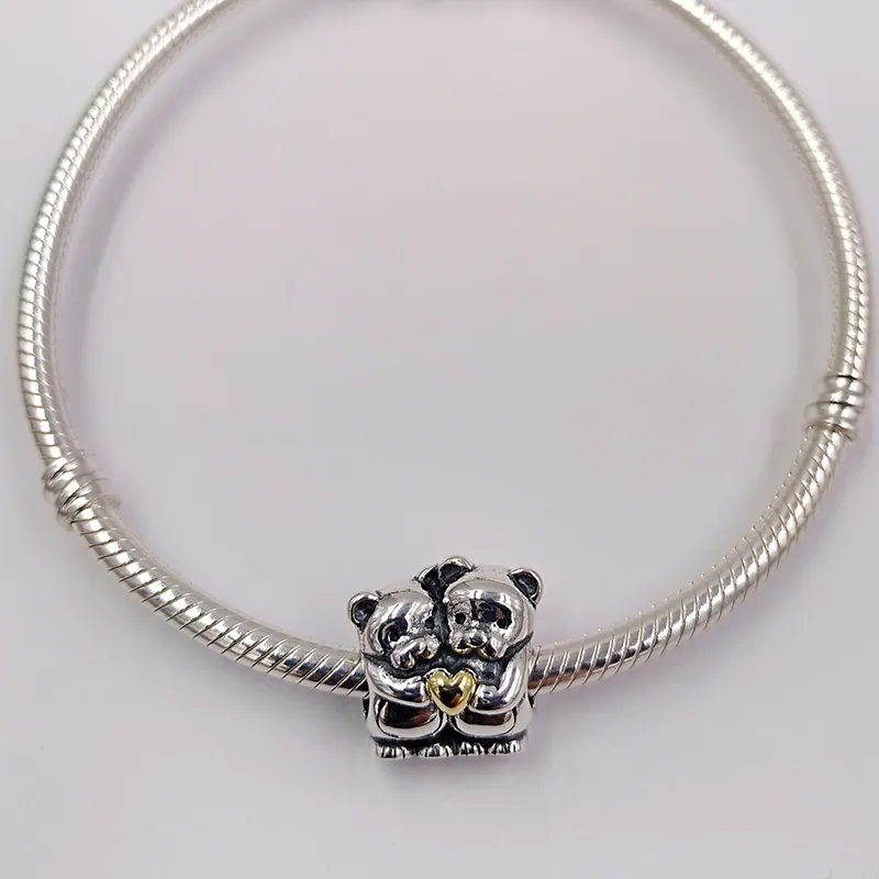 DIY Charms Perlen für die Schmuckherstellung der besten Freundin BEAR HUG Pandora 925 Silber magnetisches Freundschaftsarmband Damen Kette Perlenset Halskette Anhänger Geburtstagsgeschenke 791395