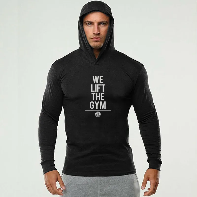 Muscleguys бренд одежда фитнес мужская футболка с длинным рукавом с капюшоном тренажерный зал футболки мужские бодибилдинг мужчина тонкий подходящий футболки мужчина 210421