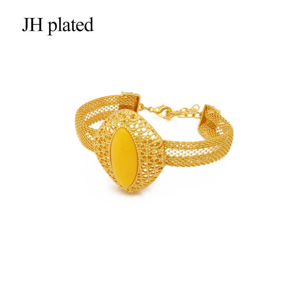 Afrykańskie 24 -karatowe Złote Kolor Zestawy biżuterii dla kobiet Dubaj Ślubna żona Prezenty Prezenty Klejnot Naszyjka Bransoletka Pierścień Biżuteria Zestaw 21277p