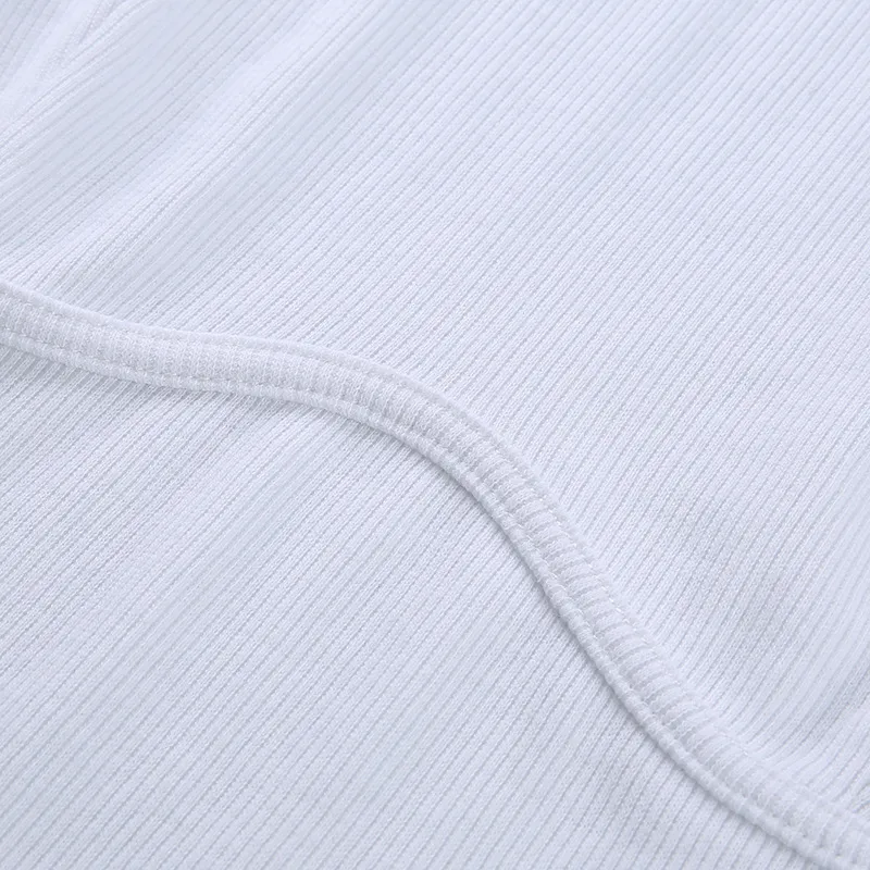 Летние урожайные вершины сплошной футболки Женщины толчок с проволокой тонкий натянутый для тройник белый серый черный T13001A 210421