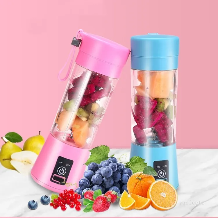 전기 Juicer 컵 6 잎 380ml 미니 휴대용 USB 충전식 주스 블렌더 스무디 메이커 블렌더 기계 T2I52281