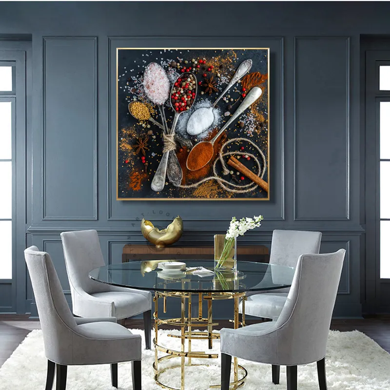 Colorful Spices And Spoons Canvas Wall Art Abstract... From ...