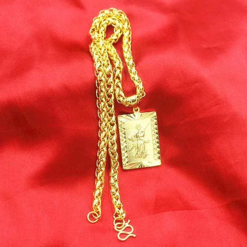 Kettingen Mode Euro Munt Bruiloft Sieraden Gift Gouden Draak Hanger heren Langdurige Kleur Vietnamees Zand Necklace243t