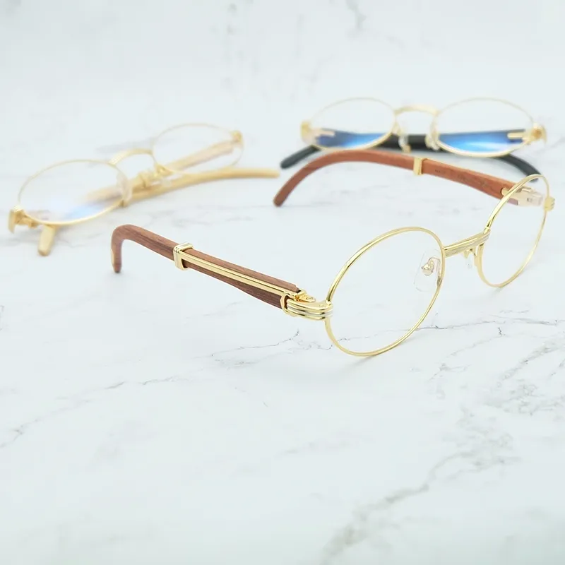 70% Rabatt auf Online -Shop Wood Clear Eyes Gläser Rahmen für Männer Retro Oval Carter Brille Rahmen Frauen -Accessoires Luxusmarke 226J