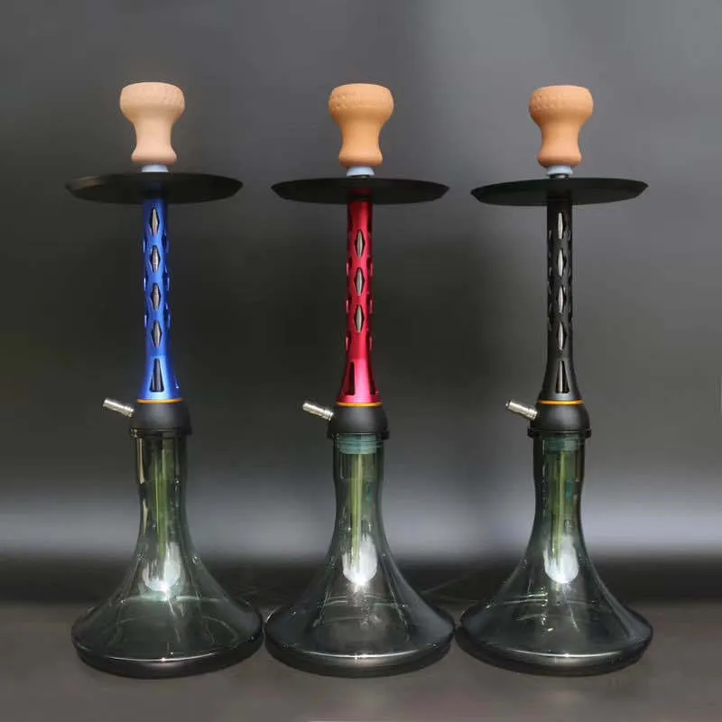 El Humo De La Tubería De Hookah SHISHA Grande Sale Del Tallo Del Metal  Superior Con La Parte Inferior Del Vidrio Azul Rojo Azul De 31 €