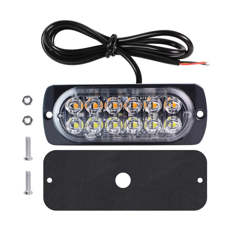 2 pièces/4 pièces 12V 24V lampe d'avertissement stroboscopique 12 LED s feu de position latéral pour camion camion remorque tracteur ATV Signal lampe voiture