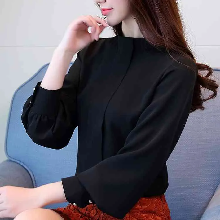 Camicia moda donna camicette taglie forti camicetta sottile abbigliamento da ufficio top a maniche lunghe in chiffon Blusas D208 30 210512