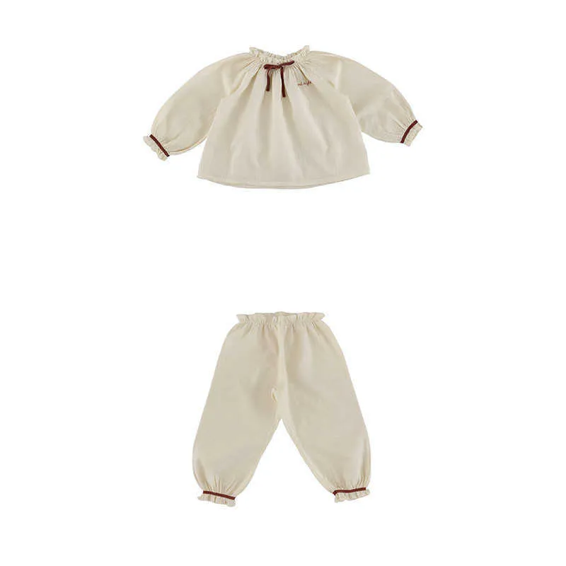 Li *子供女の子長袖睡眠服Beatoful Vintage Children Pajamaセット柔らかくて良質の綿の家の服210619