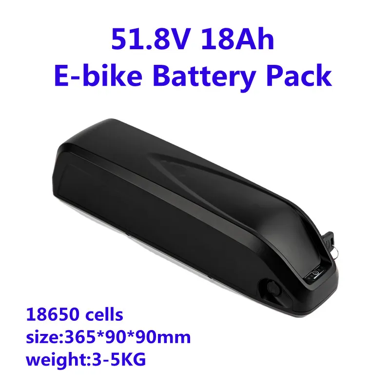 Paquete de batería de bicicleta eléctrica GTK recargable 48V 51,8 V 52V 18Ah Hai Long 14S de iones de litio para bicicleta eléctrica de 1000W