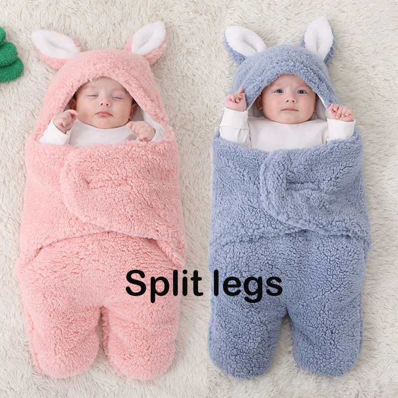 Hohe Qualität geboren Baby Schlafsäcke Baumwolle Wrap Decken für Babys verdicken Kokon für Baby geboren Schlafsack 0-9M 210816