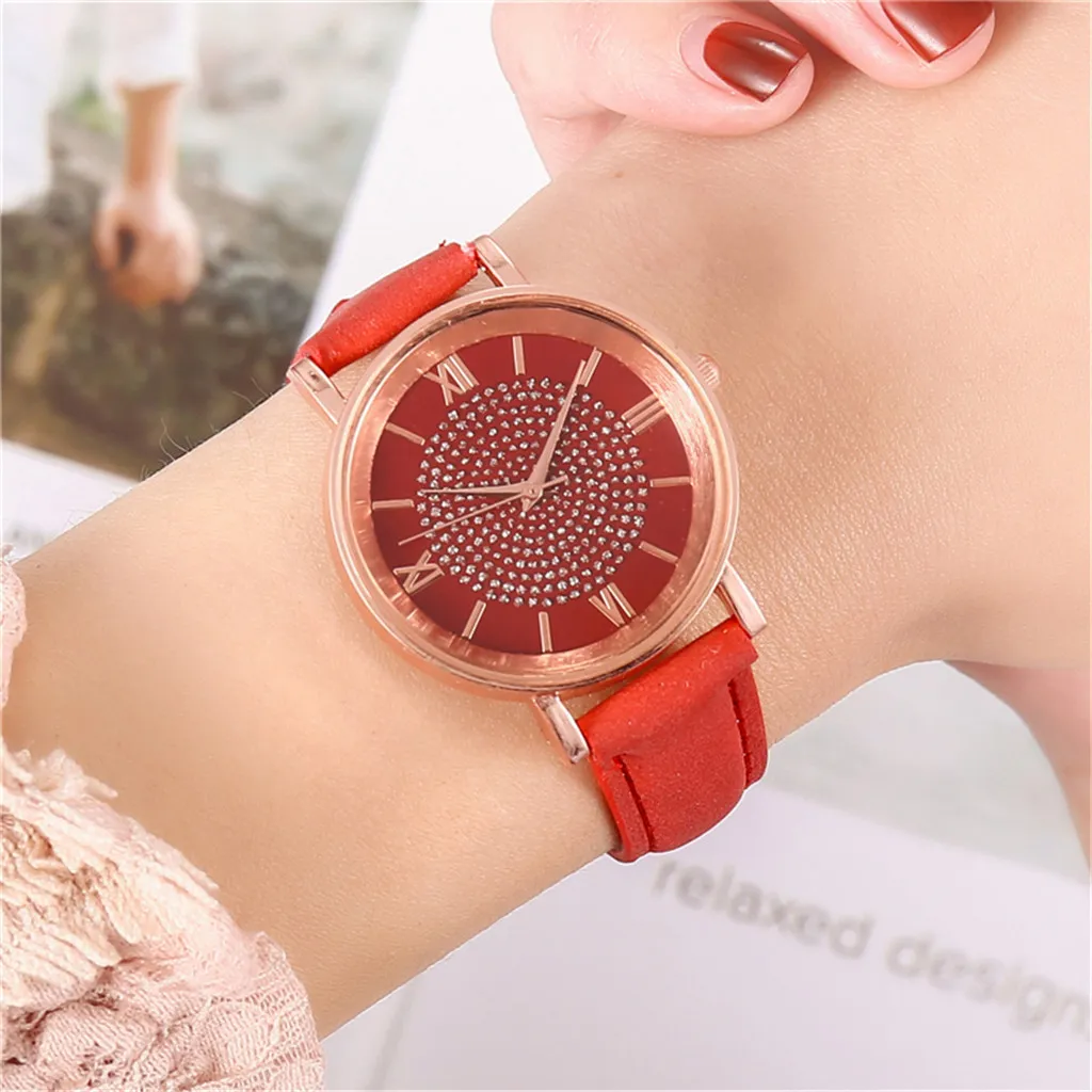 Mode Frauen Luxus ES Edelstahl Zifferblatt Casual Bracele Quarz Armbanduhr Uhr Geschenk Outdoor #40