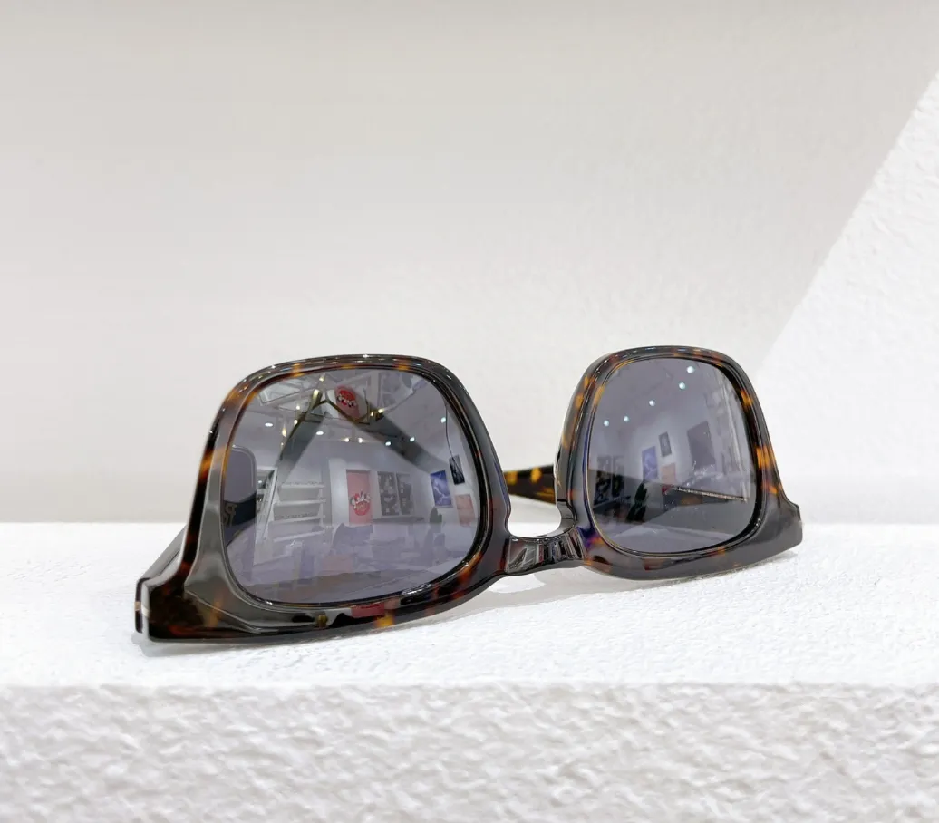 Dax parlak siyah gri kare güneş gözlüğü 0751 Sunnies Moda Güneş Gözlükleri Erkekler İçin Occhiali da Sole Firmati UV400 Koruma Gözü 3086