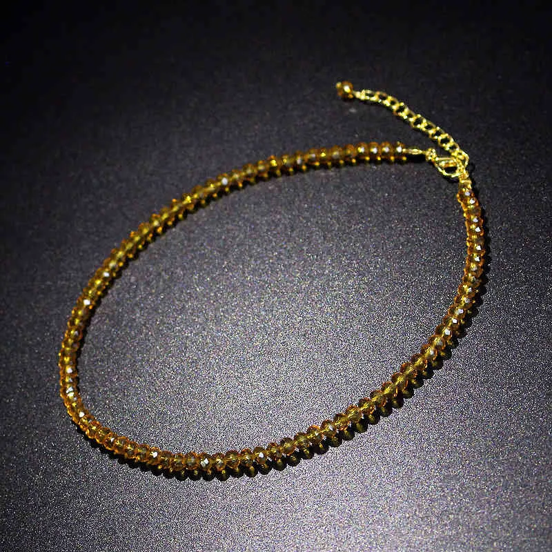 Eenvoudige zwarte steen kraal korte choker nekalve voor vrouwen vrouwelijke nek sleutelbeen ketting kraag ketting sieraden
