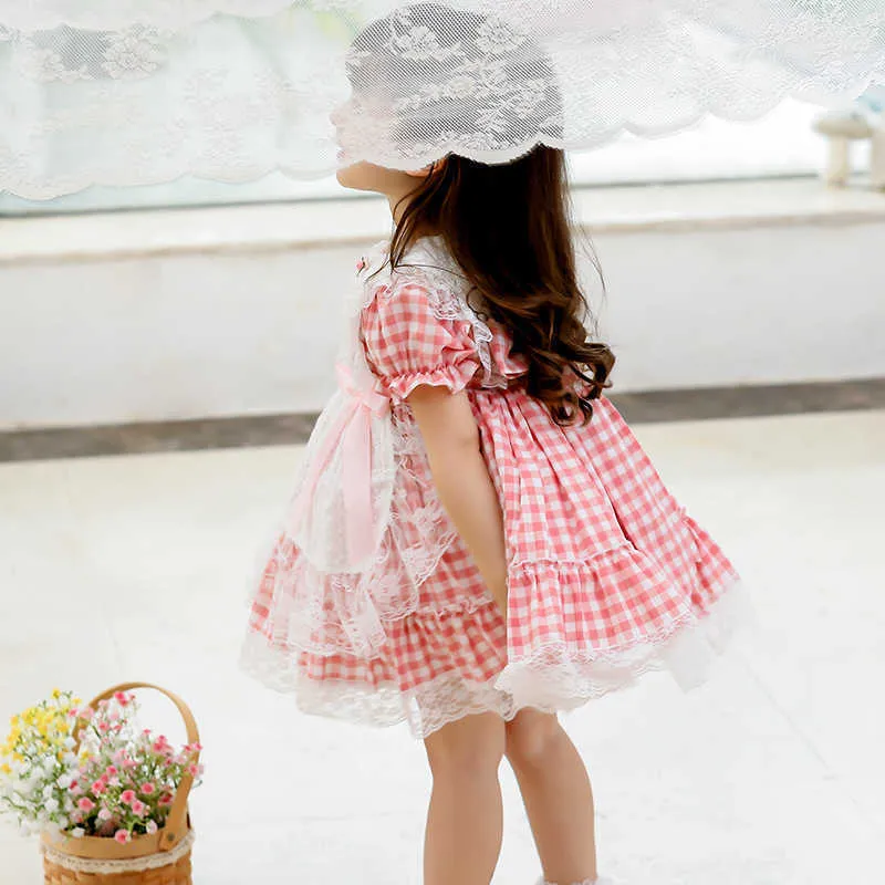 Été bébé fille fille espagnole robe robes bébé Espagne lolita princesse robe de bal enfants 1er anniversaire baptême baptême dentelle robe 210615