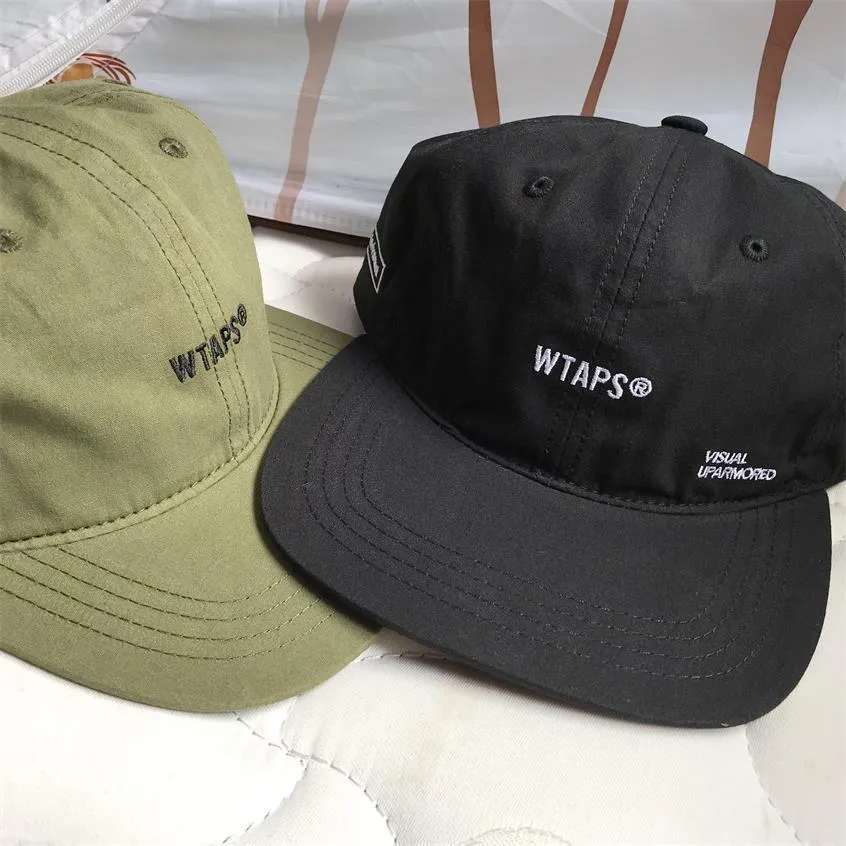 Wtaps Düz Brim Beyzbol Kapağı Erkekler Kadın Nakış Dad Hip Hop Snapback Trucker Cap Golf Açık Ayarlanabilir Günlük Harajuku T201880