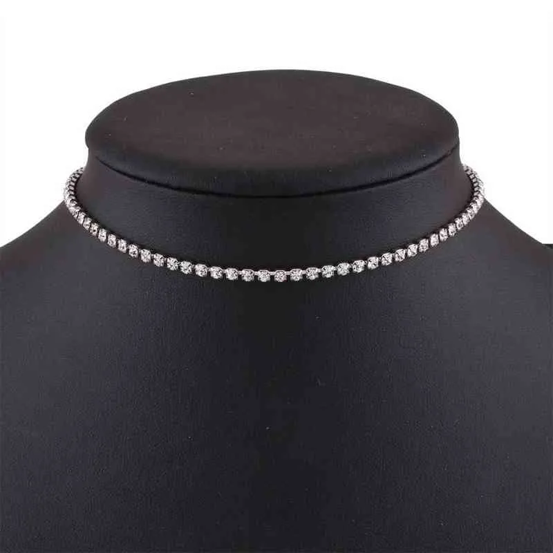 KMVEXO conception Simple perles de cristal collier ras du cou femmes collier de déclaration brillant strass tour de cou bijoux de mariage 2019 G1213457842