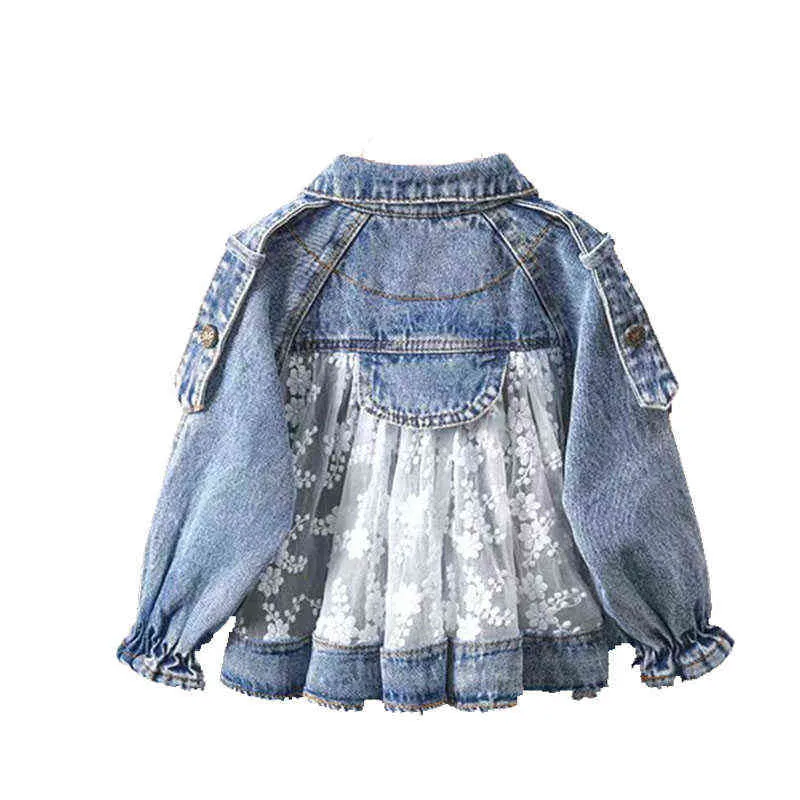 Printemps / automne filles denim veste manteau coréen vêtements pour enfants vêtements infantile filles bébé hauts 211204