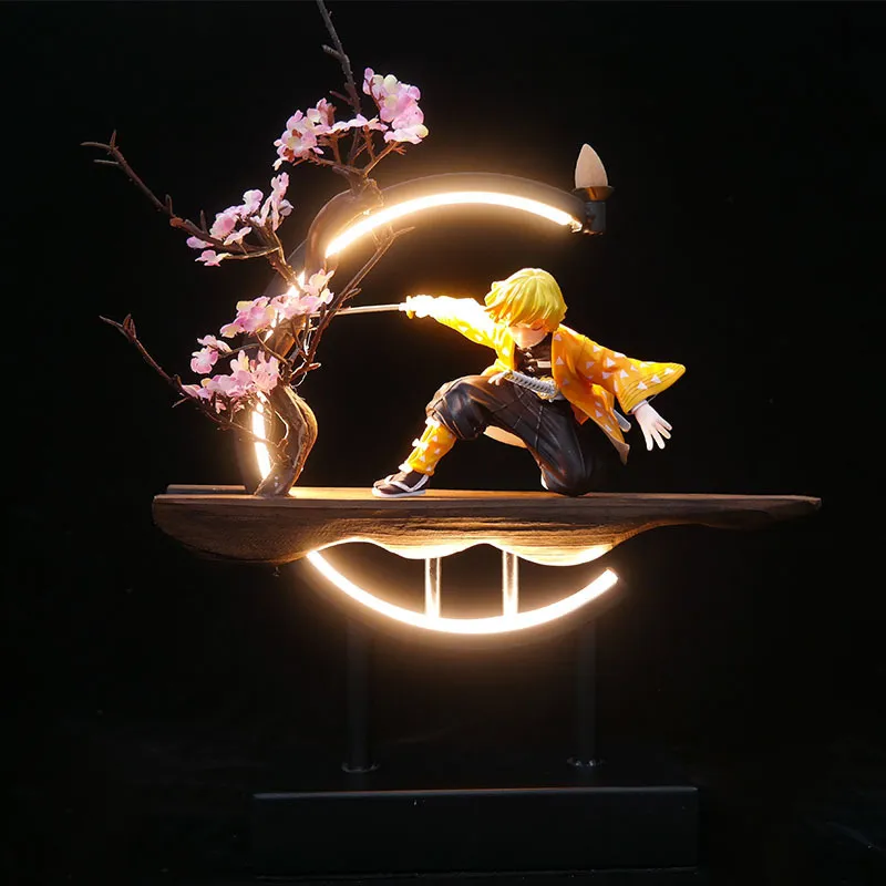 Figurine Nezuko Zenitsu Tanjirou Giyuu Inosuke Q Ver.Figurines jouets avec effet LED Kimetsu no Yaiba PVC Toy5292300