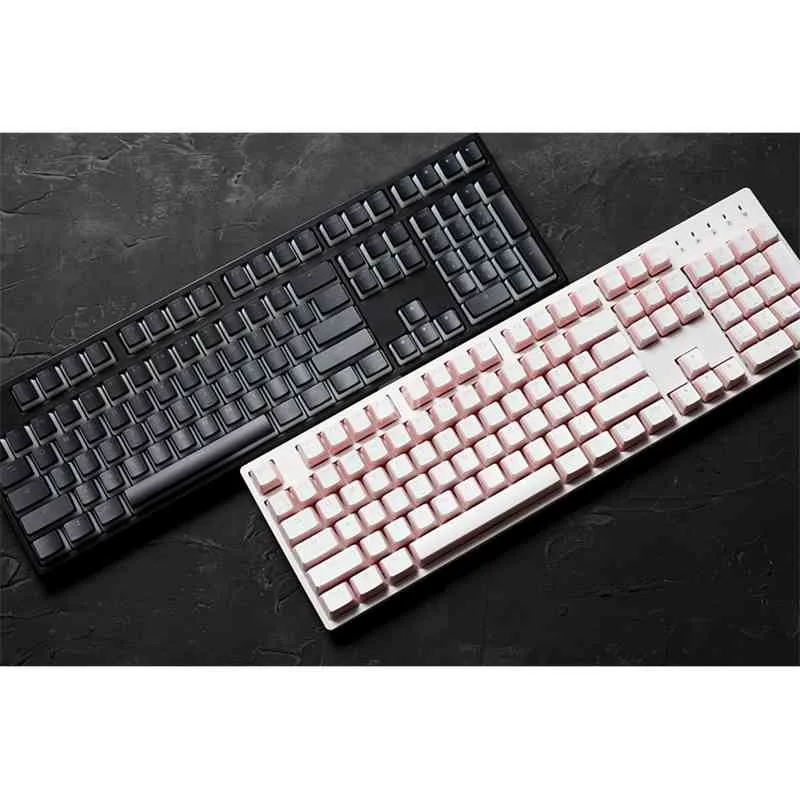 Pudding PBT 2件キーキャップOEMバックライト機械式キーボードミルクホワイトピンクブラックGH60ポーカー87 TKL 104 108 ANSI ISO