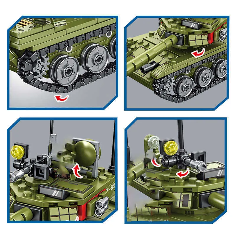 Sembo 324 adet Askeri Setleri Ana Savaş Tankı WW2 Yapı Taşları Silah Rakamlar Ordu Şehir Enlighten Tuğla Oyuncaklar Çocuk Hediye X0902