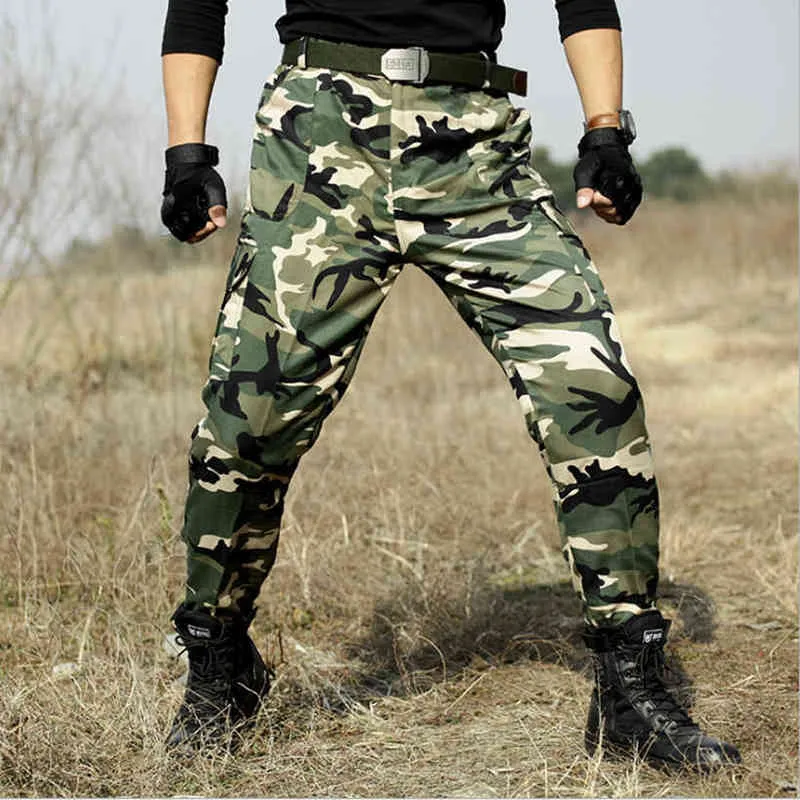 Tactical Cargo Spodnie Mężczyźni Wojskowy Czarny Python Camouflage Spodnie bojowe Army Pracując Spodnie myśliwskie Joggers Mężczyźni Pantalon Homme 220119