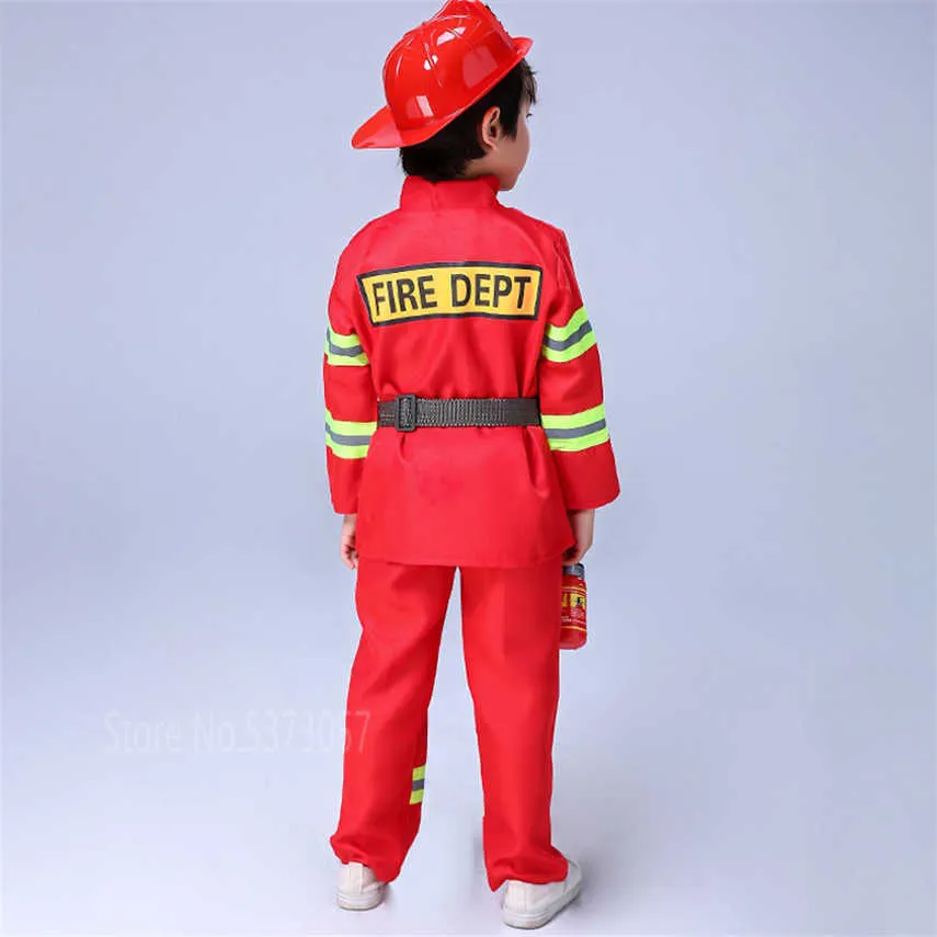 Brandman sam polis enhetlig halloween kostym för barn cosplay brandman armé kostym baby flicka pojke karneval parti julklapp Q0910