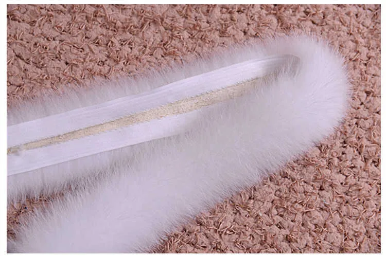 Qearlstar echte vos bontkraag 100% natuurlijke bont sjaal wit grijs perzik roze vos bont scraves 70 * 8.5 cm unisex hoge kwaliteit ZXX688 H0923