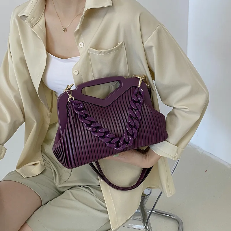 Top Brand Triangle Handbag Designer Pleated Shoulder Bag for Women Clutch Purses High Quality Crossbody Satchels Hobo s 220310
