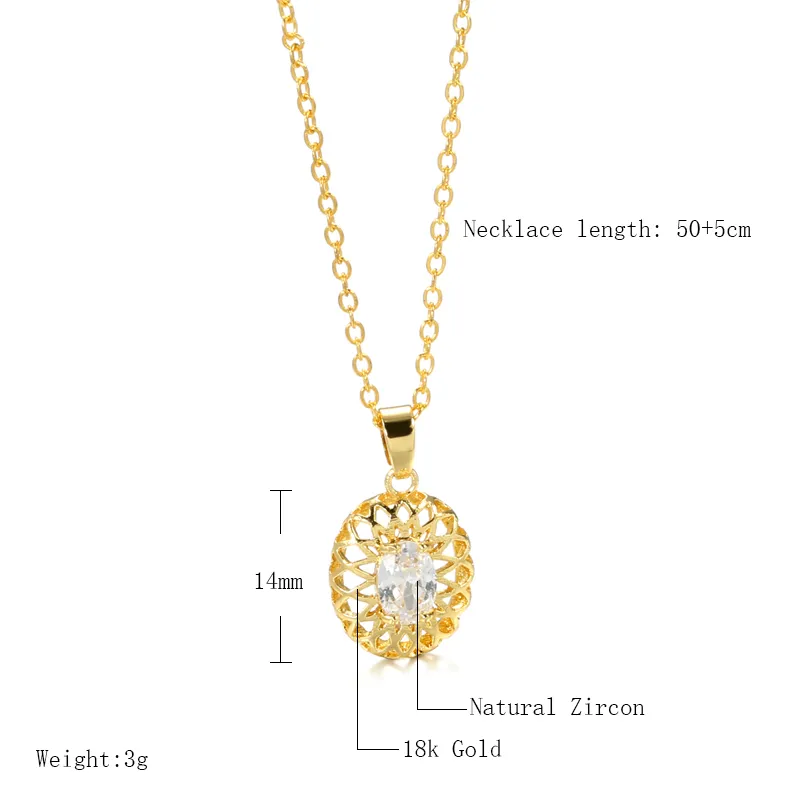 Kinel – collier en Zircon naturel pour femmes, couleur or, fleur creuse, ethnique, bijoux de mariage pour mariée