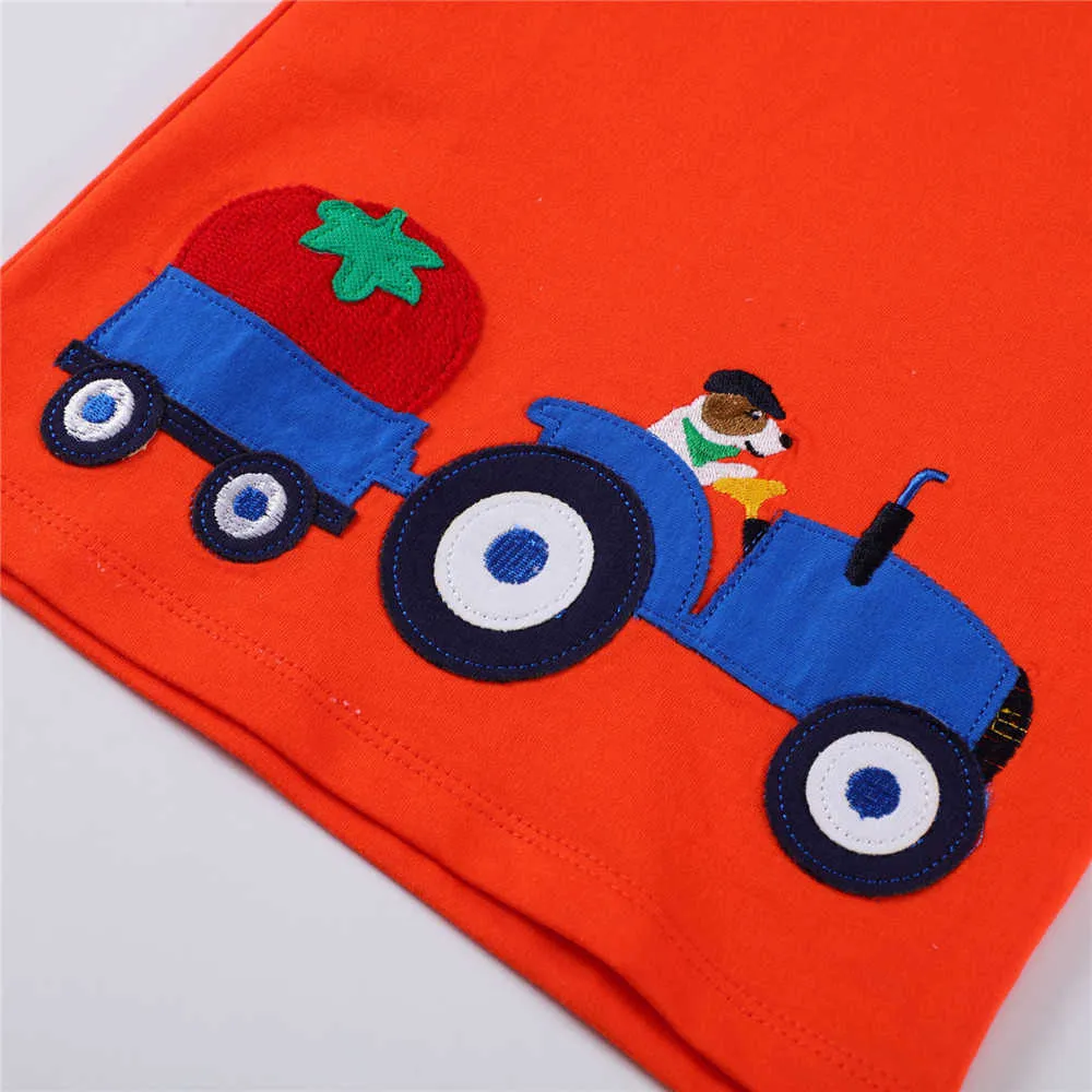 Jumping Meters Garçons Voiture Applique Vêtements Ensembles Bébé Coton pour Automne Hiver Enfants Manches Longues Tenues Mode 210529