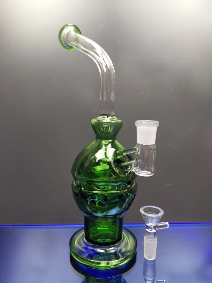 Bong in vetro Acqua Perc Recycler Tubi dell'acqua 14,4 mm Giunto Fab Egg Dab Rig Soffione doccia Perc Narghilè Tubi Tubi Colori Bong sest_shop