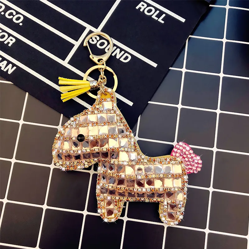 Carino diamante pony portachiavi femminile creativo portachiavi auto moda creativa ciondolo borsa regalo vendita al dettaglio intero Y05209b