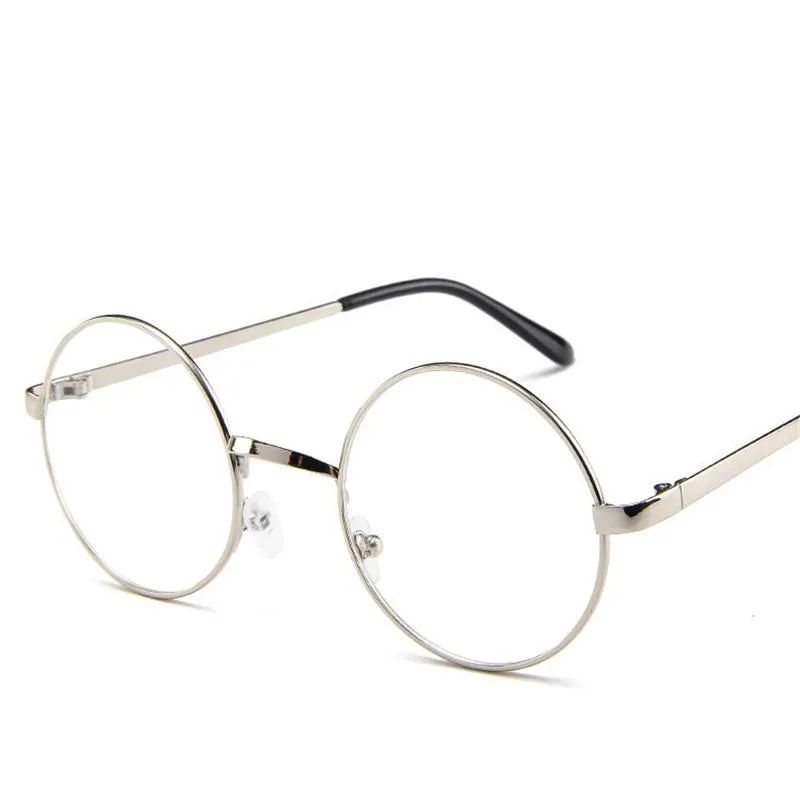 Lunettes de soleil de mode Cadres 2021 Vintage Retro Metal Frame Clear Lens Lunettes Nerd Geek Lunettes Lunettes Noir Surdimensionné Rond Cir268l