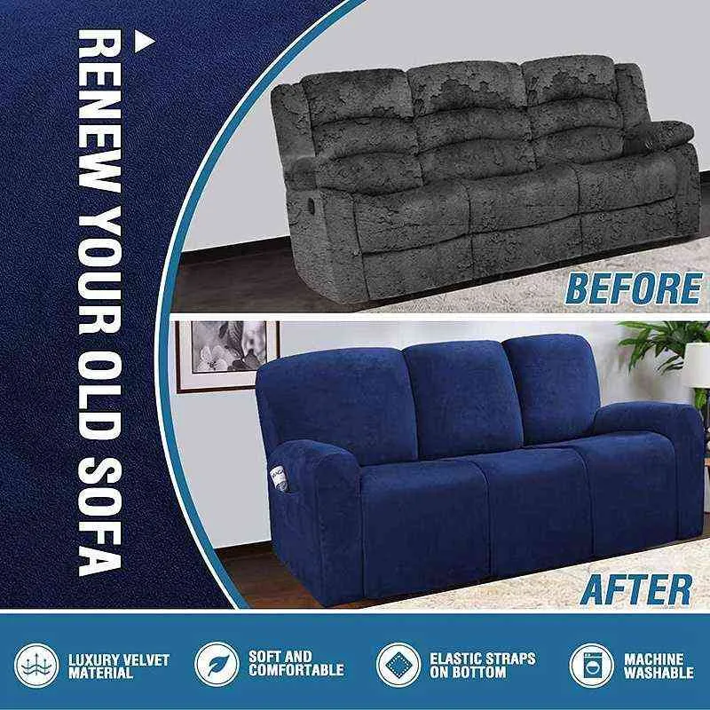 1 2 3 mares reclinável capa de sofá -de -reclinável e elástica de massagem Allinclusive Slipcover para sala de camurça da sala de camurça Couch 21112437555289