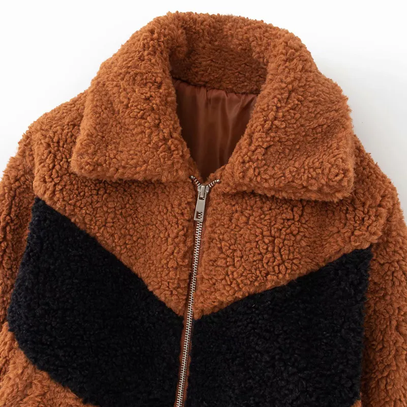 女性のカジュアルカシミヤジャケットコート秋冬長袖暖かいパッチワーク女性の通りのファッションジャケットの上着服210513