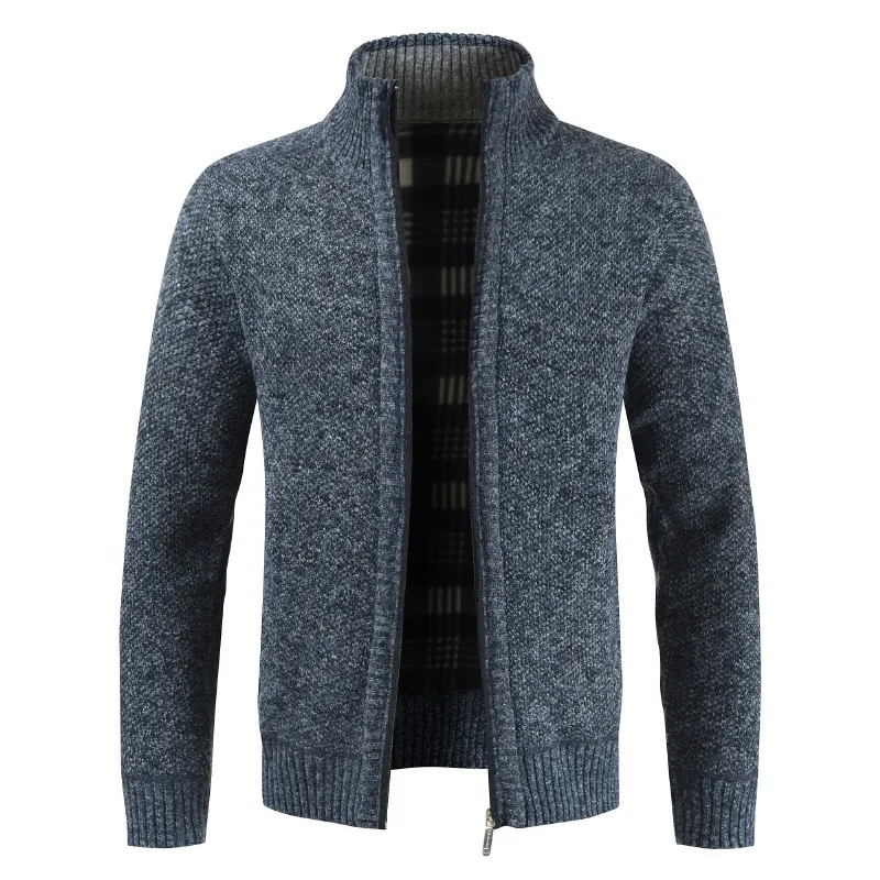 Winter Dikke Heren Gebreide truien Jas Herfst Volledige ZIP Casual Mannen Lange Mouw Vest Cardigan Mode Warm Heren Sweater Jassen Homme 210524