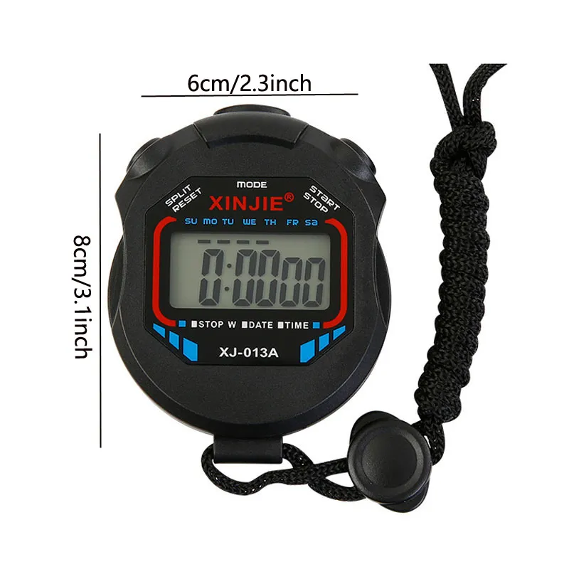 Outdoor Sport Stopwatch Professional Handheld Digital LCD Display Sports Running Timer Chronograph Counter Timers With Strap BH5261 TYJ