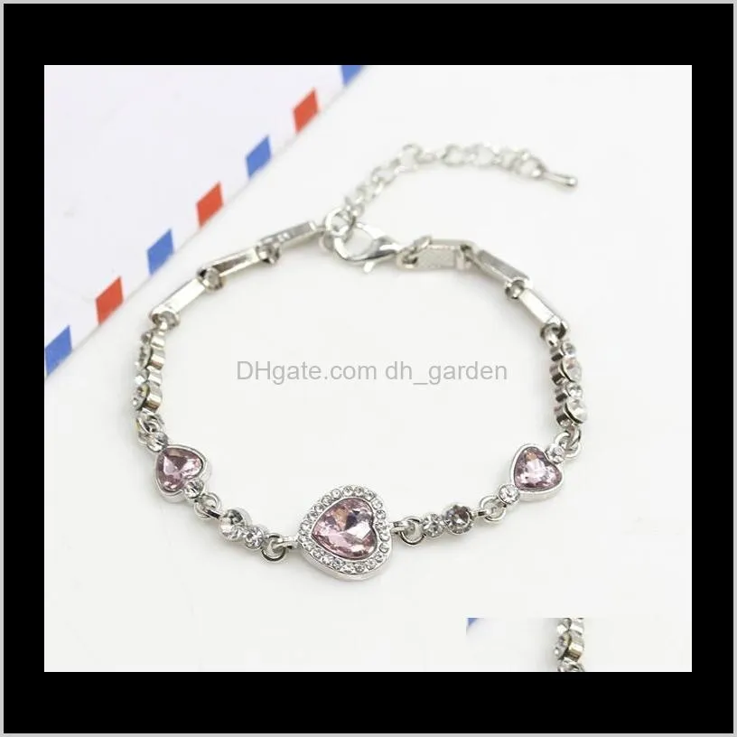hot sale the heart of ocean charm bracelet austrian crystal love heart chain bracelets women bangles jewelry for wedding christmas