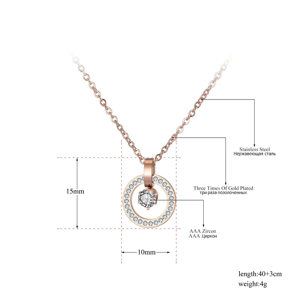 Lokaer Bohemia CZ cristal pingente colar rosa ouro aço inoxidável strass clay gravata jóias para mulheres presentes n19032