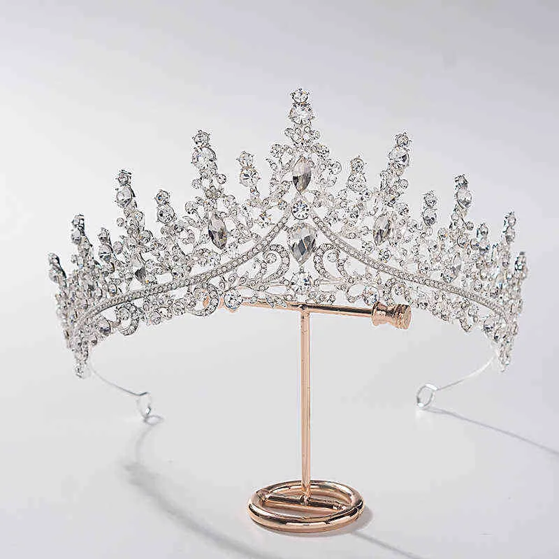 Biżuteria do włosów ślubnych Kmvexo Rose Gold panna młoda koronki księżniczki Urodzinowe opaska na głowę Vintage Party Bridal Tiaras Prezent 1126954436467958