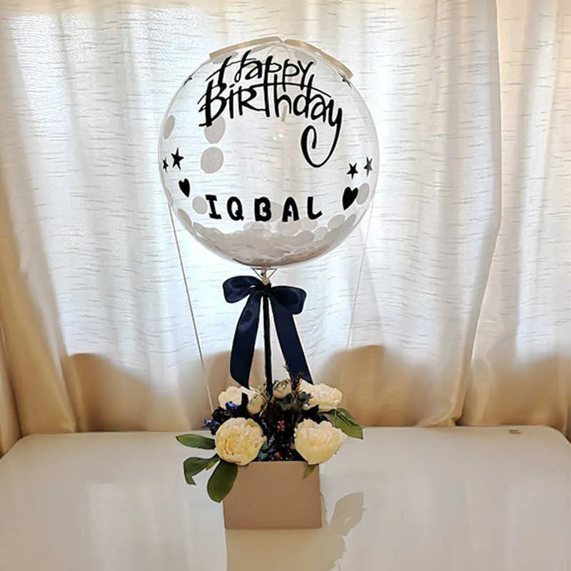 1/3 / festa de aniversário deco balão stand casamento mesa decoração Ballon titular coluna globos Globos Base Acessório Y0730
