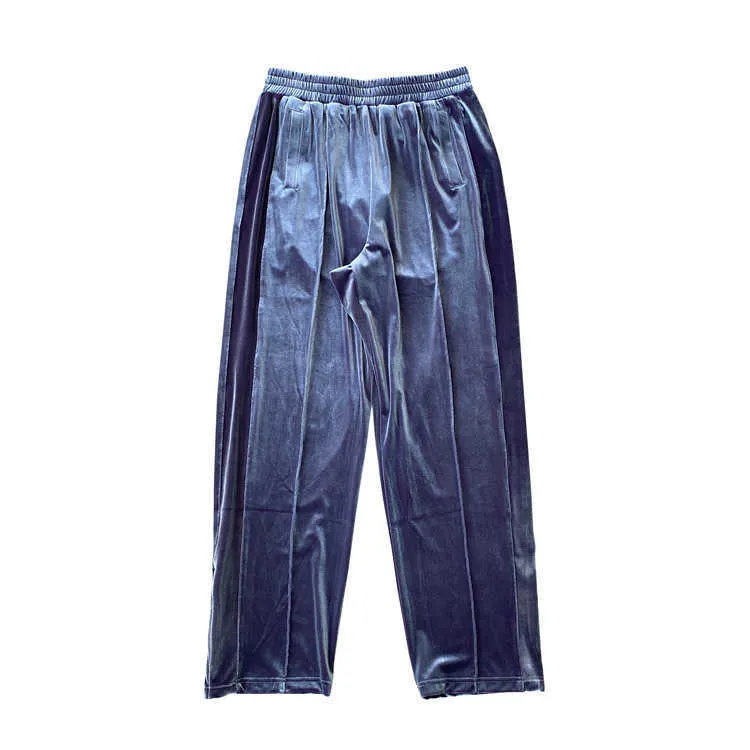 Męskie spodnie Czyste mężczyźni 20SS Velvet Paski Spodnie Zipper Wide Noga Zhang Yixing's Six Casual Spodenki GL