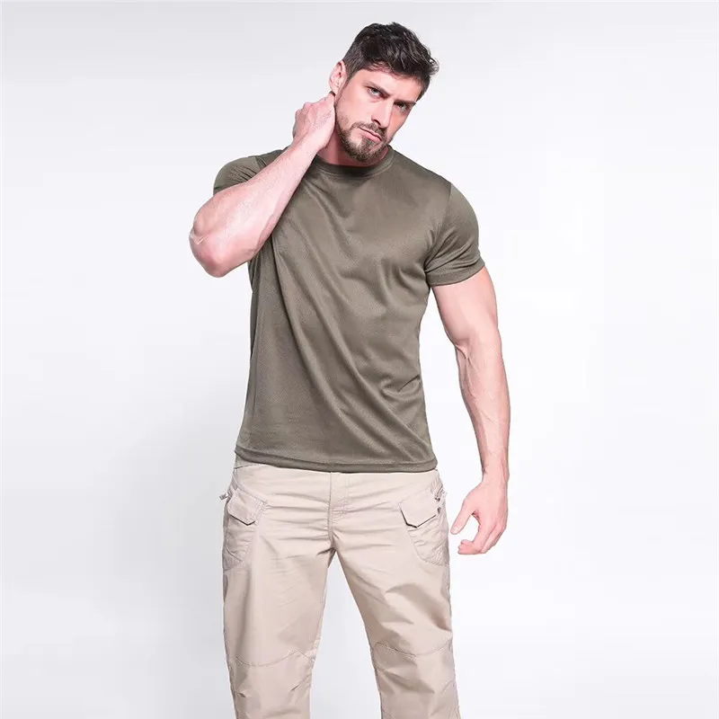 MEGE 3 Stück/2 Stück Männer Tarnung Taktisches T-Shirt Armee Militär Kurzarm Oansatz Schnelltrocknendes Turnhallen-T-Shirt Lässig übergroß 4XL Y0322