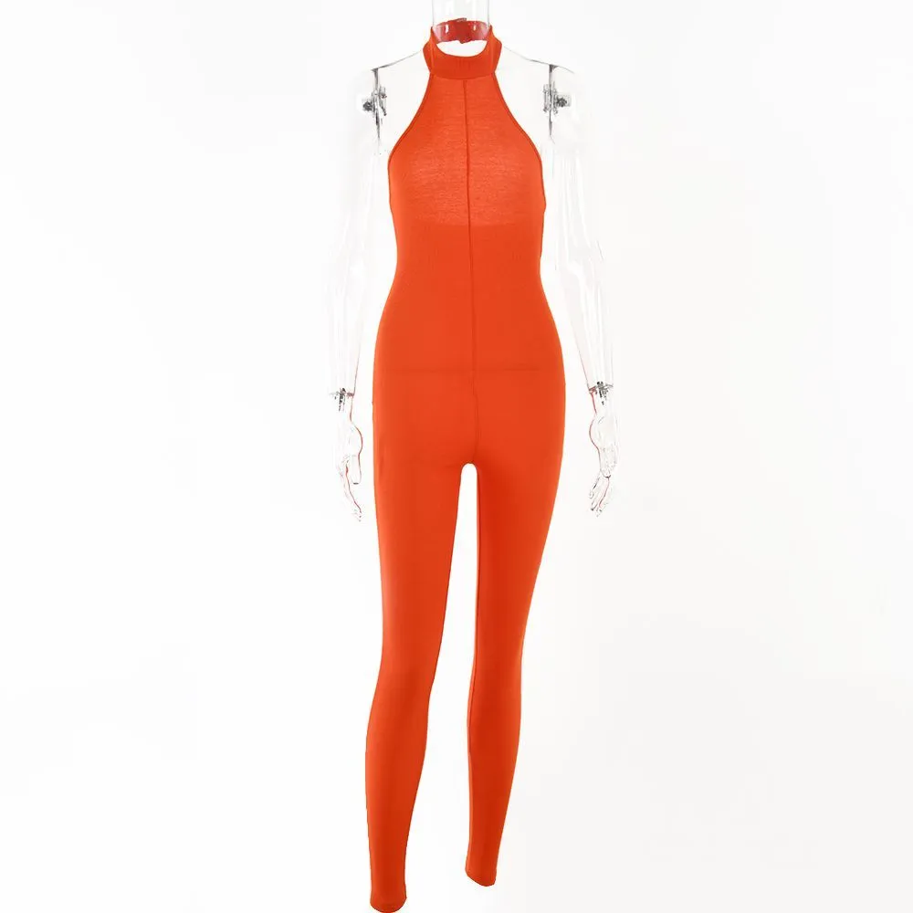 Noir Tricoté Côtelé Dos Nu Combinaison Femmes Hors De L'épaule Sexy Barboteuses Combinaisons Femme Élastique Mince Body Body Suit 210517