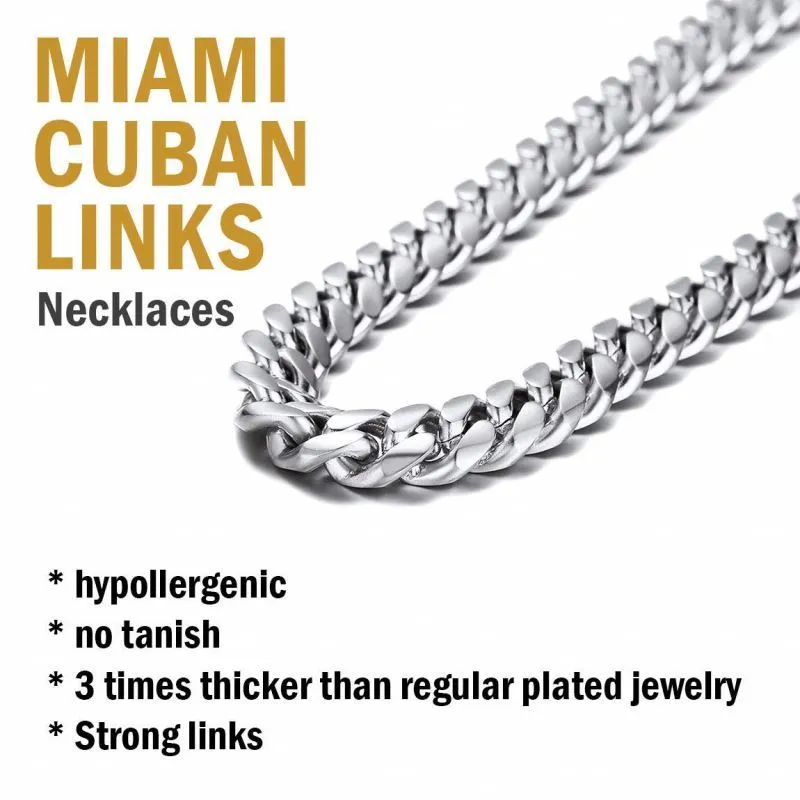 Collana da uomo con catene di gioielli Hecklace in acciaio inossidabile di moda con dimensioni personalizzate Hip Hop302Z