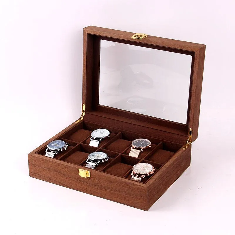 ウォッチボックスケースストレージボックスレトロウッドディスプレイケースcascas luxury Wooden Watches for Men Organizer10 Seats Collection209Z