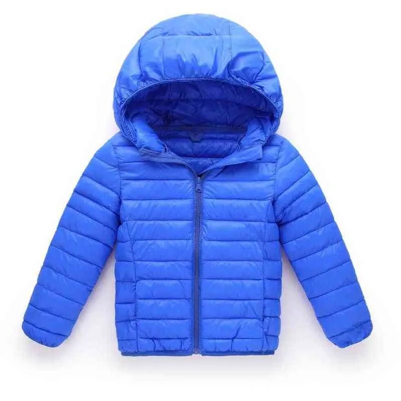 Children's Outerwear Winter Boys and Girls Cotton Down Jacket Lightweight Ultra Light Loose Coat Baby Greatcoat 211203