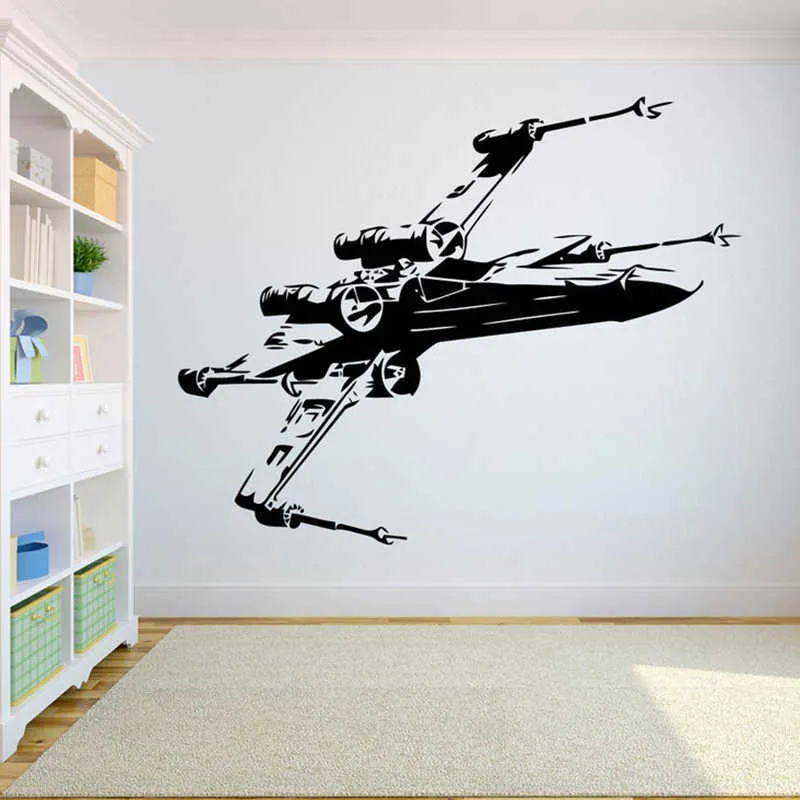 Modello di aeroplano Decalcomania da muro Adesivo da parete in vinile da combattimento camera dei ragazzi Camera da letto adolescenti Decorazione murale impermeabile rimovibile X085 210705