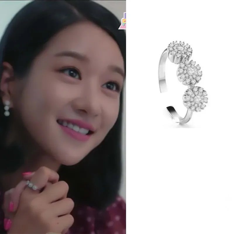 Seo Yea Ji Korean Drama Star Style 2021 moda anello aperto a forma di goccia Regolabile