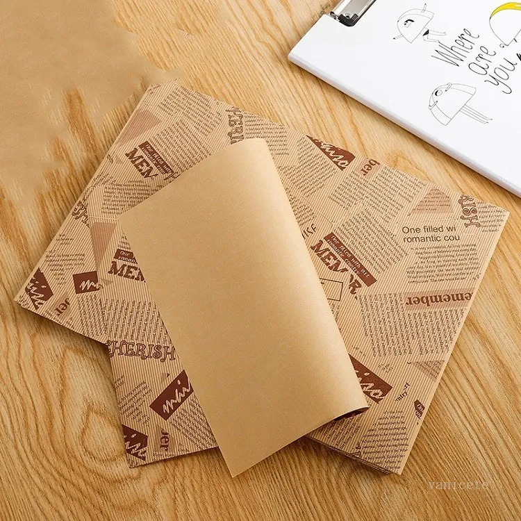 Торт рулон, покрытый нефтедобывающими бумаги западный стиль поднос для выпечки упаковки бумаги гамбургера бумага 100 шт. / Лот Продукты для выпечки T2I52268